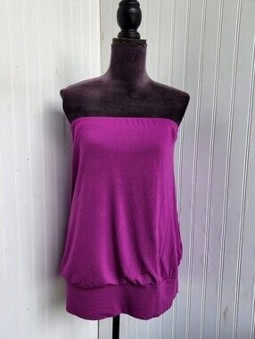 Leebe Womens Strapless tube top Purple Fairy Boho Whimsy Stretch Basic Rayon 2X